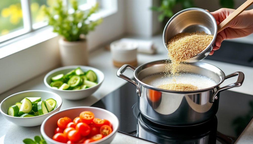 découvrez comment préparer facilement du quinoa pour un repas sain et rapide, parfait pour une alimentation équilibrée au quotidien.