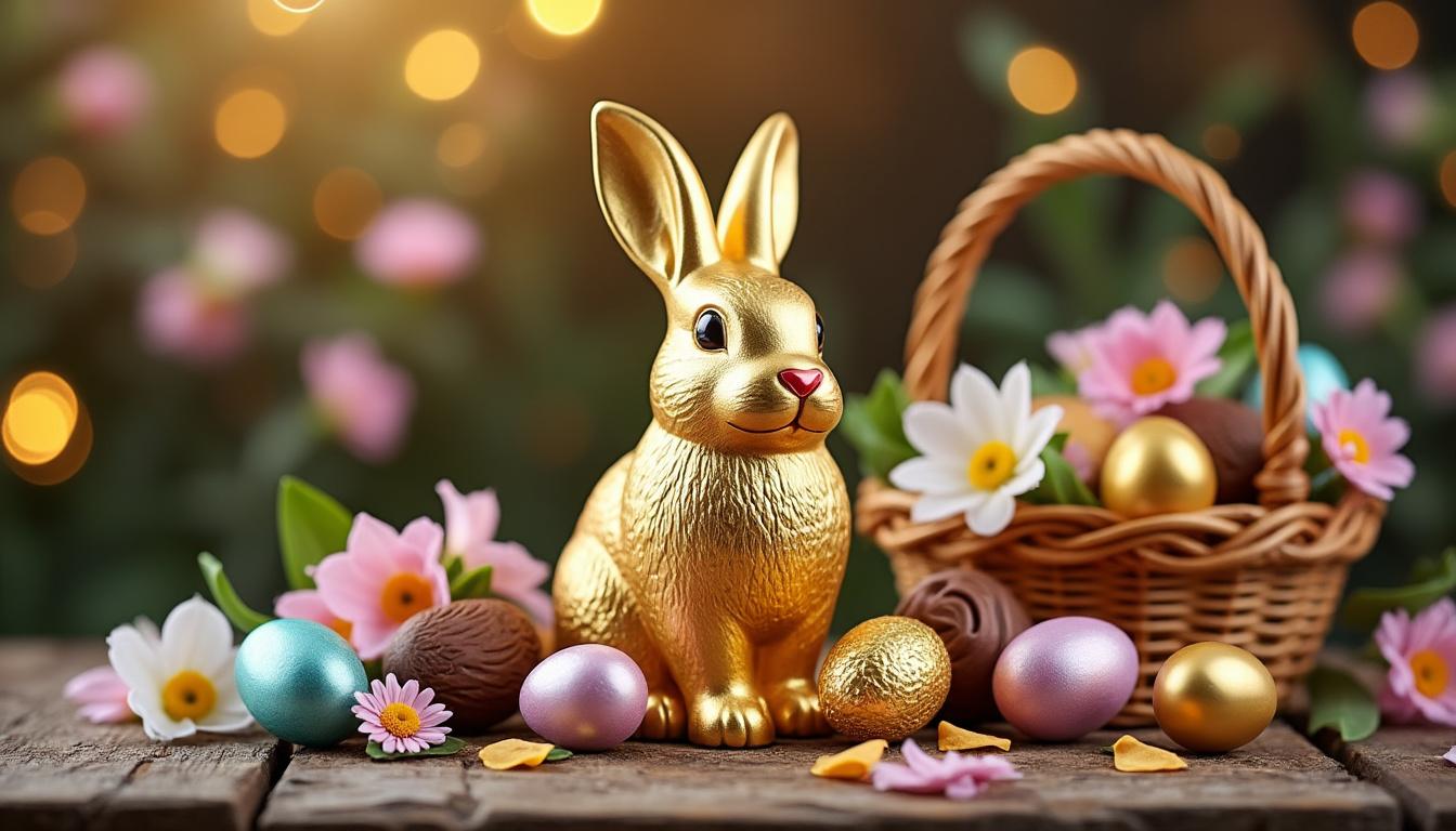 découvrez le charme du lapin or en chocolat, un symbole de tradition et de gourmandise qui ravira petits et grands avec son goût exquis et son élégance unique.