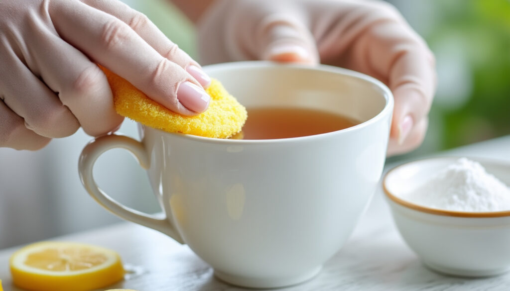 découvrez des astuces efficaces et délicates pour enlever les taches de thé dans une tasse sans endommager la porcelaine, et retrouvez la blancheur originale de votre vaisselle.